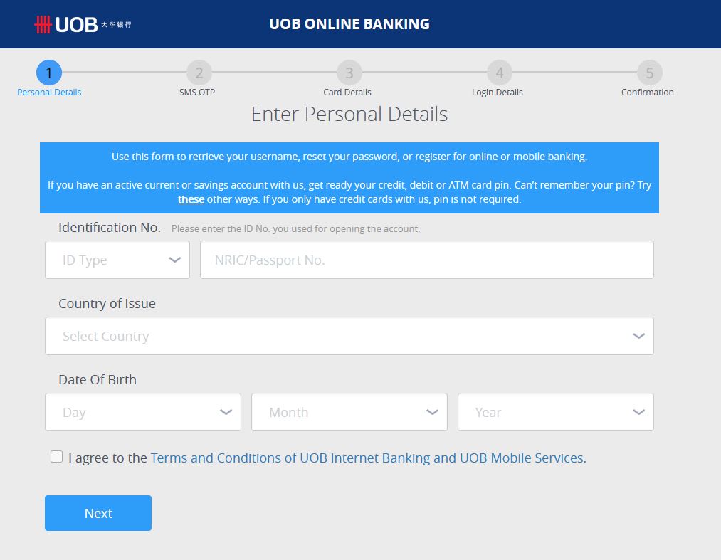 Forgot Username and Password UOB Internet Banking Online