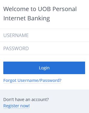 Forgot Username and Password UOB Internet Banking Pay